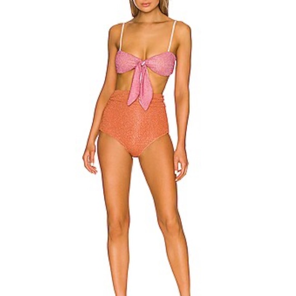 REVOLVE Other - CHIO x Revolve Metallic Bikini Set – Orange & Pink (Size M)